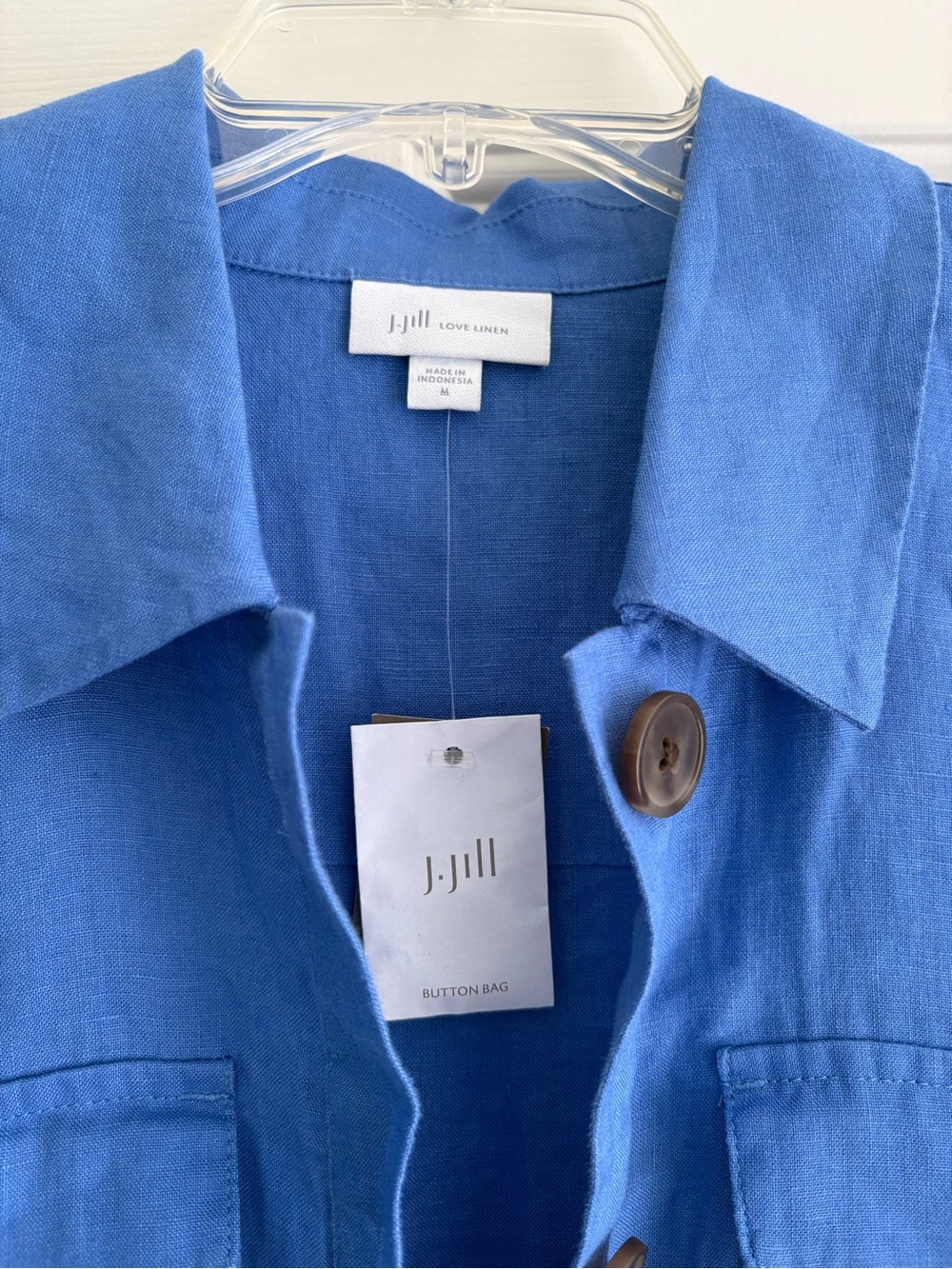 J. Jill Sky Blue Linen Shirt Dress - Picture 4 of 7